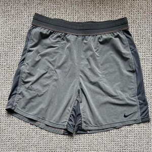Grey Nike Dri-Fit athletic shorts